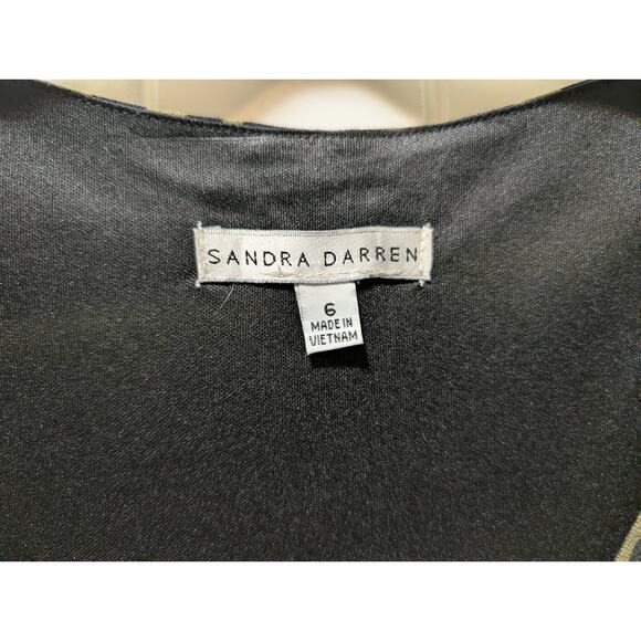 SANDRA DARREN Green Black Leopard Print Maxi Dress Sleeveless V Neck Size 6 - Picture 5 of 8